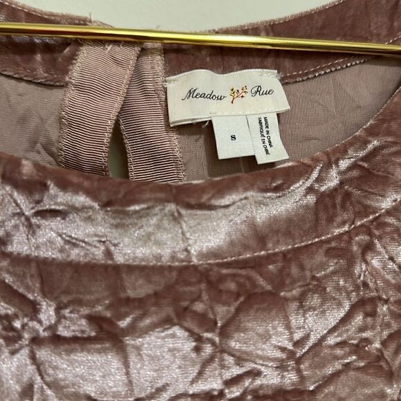 Anthropologie | Meadow Rue crushed velvet sheer balloon sleeve top | S - Picture 8 of 9